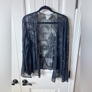 Black beaded formalwear jacket/balero size 1X